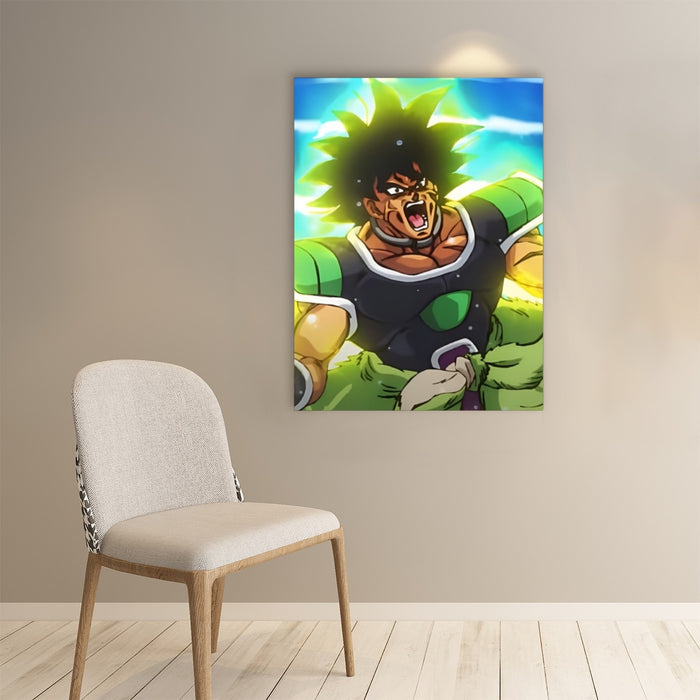 Dragon Ball Z Broly Wearing His Control Mechanism Paper poster