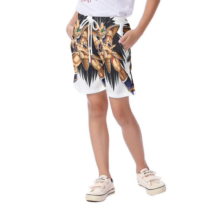 Dragon Ball Z Awesome Saiyan Raditz Fighter Stance Kid's Beach Shorts