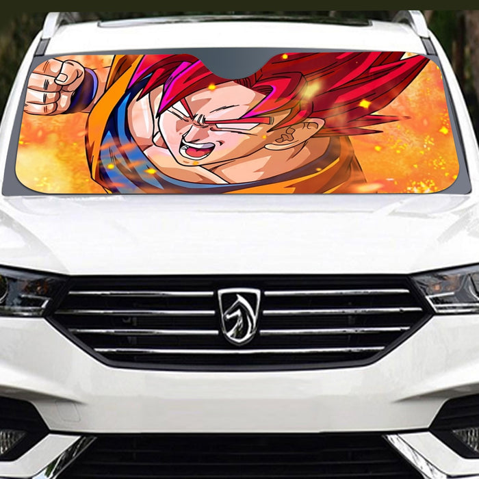 Dragon Ball Super Goku Rage Red Ultra Instinct Dope Windshield Sunshade