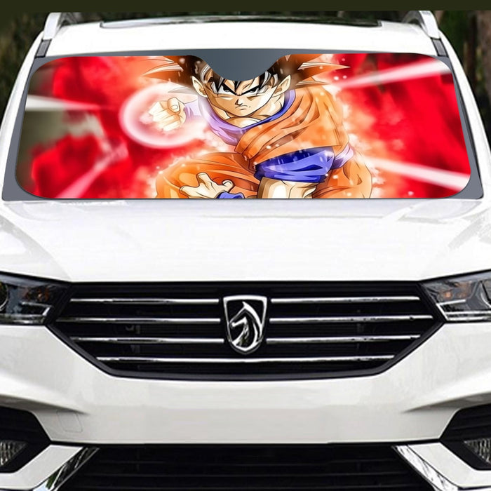 Dragon Ball Super Goku Red Kaioken Energy Epic Punch Windshield Sunshade