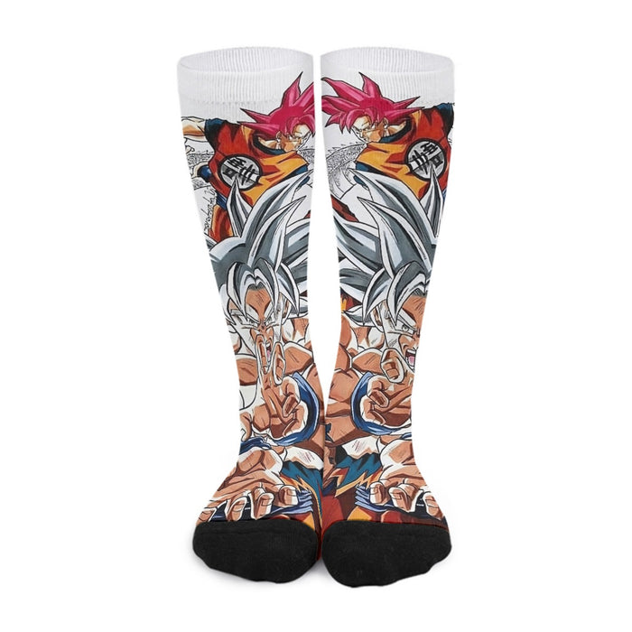 DBS Goku SSJ Transformations White God Blue Red Kaioken Ultra Instinct  Socks