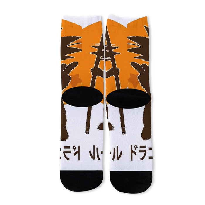 Dragon Ball Z Kid Goku Shadow Logo White  Socks