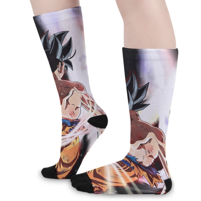 Dragon Ball Goku Damaged Battle Muscular Powerful Aura Socks