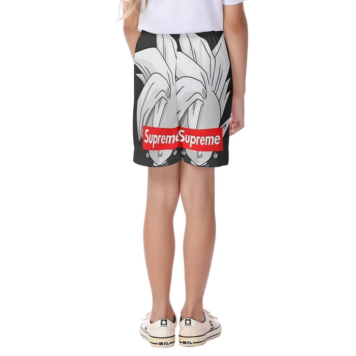 DBZ Zamasu Supreme Kai Logo Creative Black Edition Kid's Beach Shorts