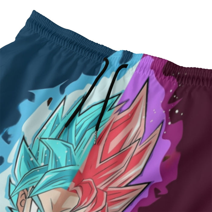 Dragon Ball Super Cute Chibi Blue Vegito Goku Rose Beach Pants