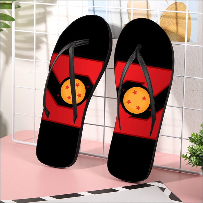 Dragon Ball Z Logo Four Star Dragon Ball Cool Design  Flip Flops