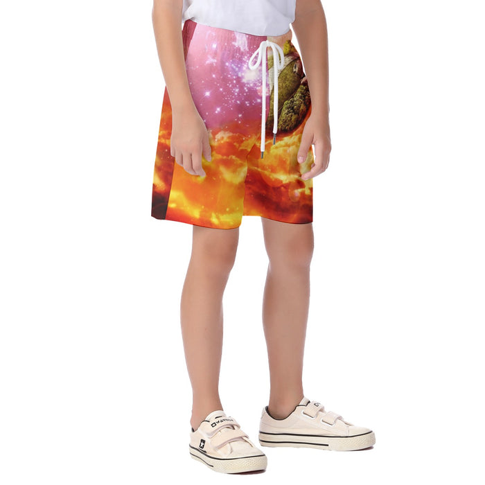 Dragon Ball Z Great King Kai Planet Cool Orange Kid's Beach Shorts