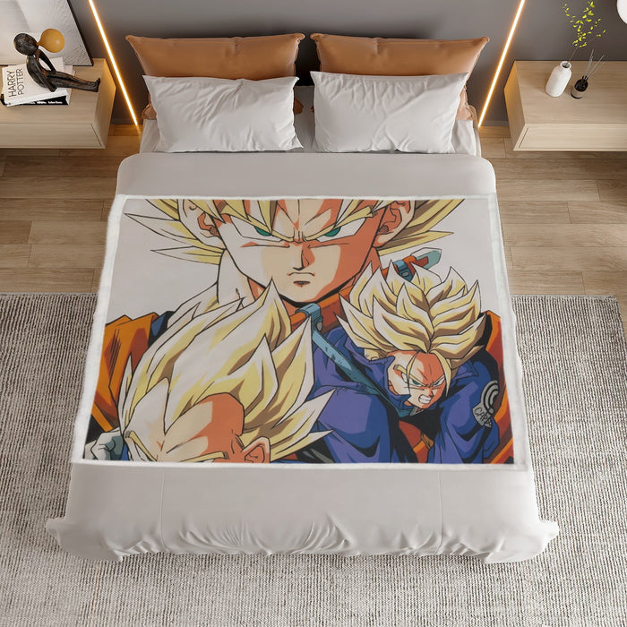 Dragon Ball Goku Vegeta Trunks Super Saiyan Power Heroes Cool Trending Design Household Warm Blanket