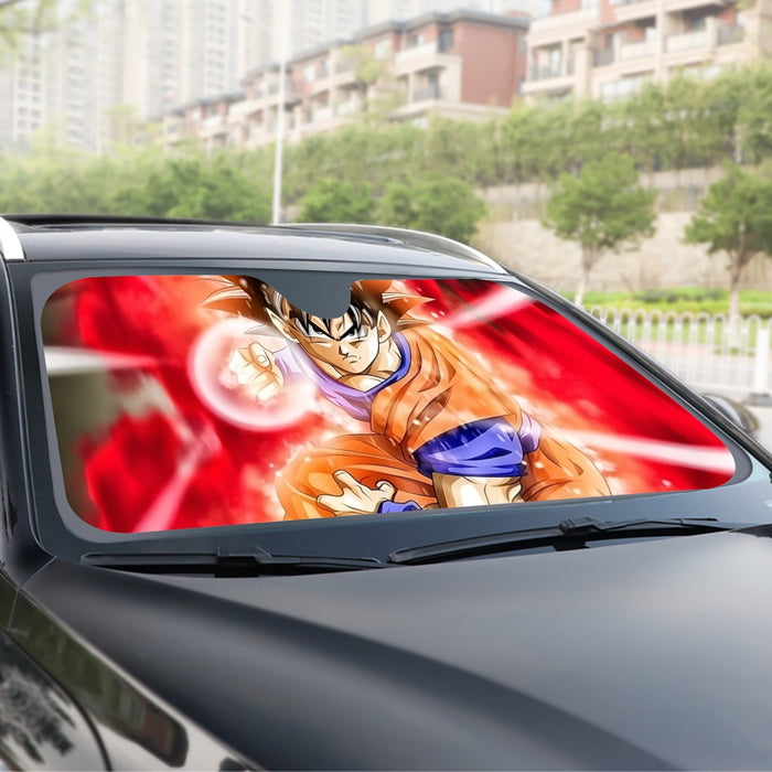 Dragon Ball Super Goku Red Kaioken Energy Epic Punch Windshield Sunshade