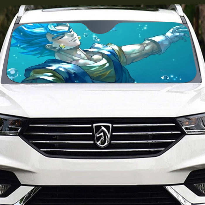 DBZ Relax Gogeta Ocean Blue Saiyan SSGSS Dope Design Windshield Sunshade