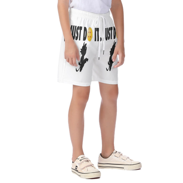 Just Do It Slogan Dragon Ball Kid Goku Dope Black Kid's Beach Shorts