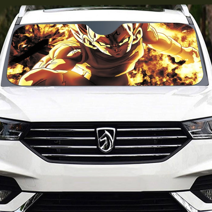 Dragon Ball Z Dope Majin Vegeta Grin Yellow Aura Windshield Sunshade