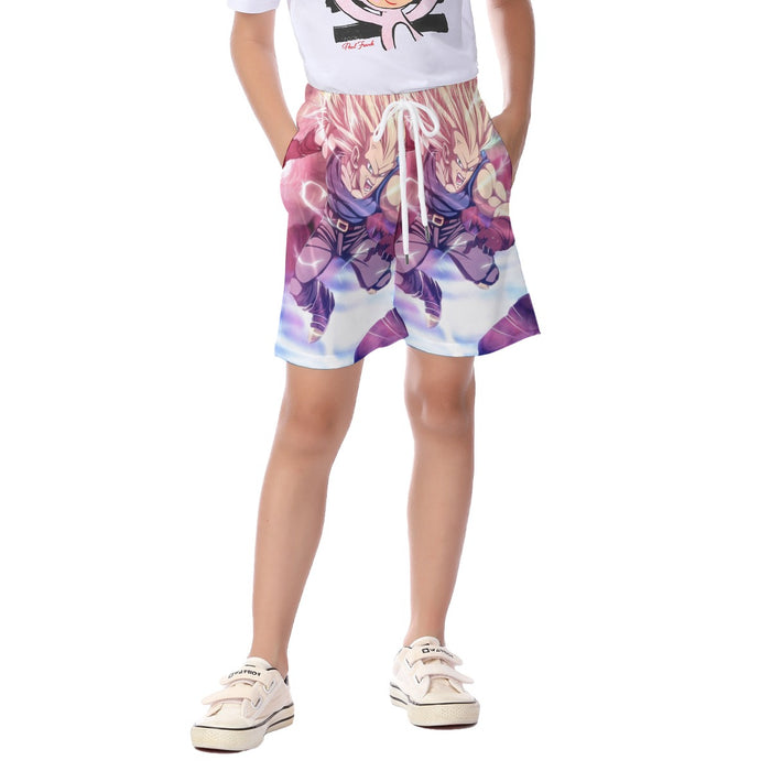 Dragon Ball Trunks SSJ3 Fan Artwork Full Print Style Kid's Beach Shorts