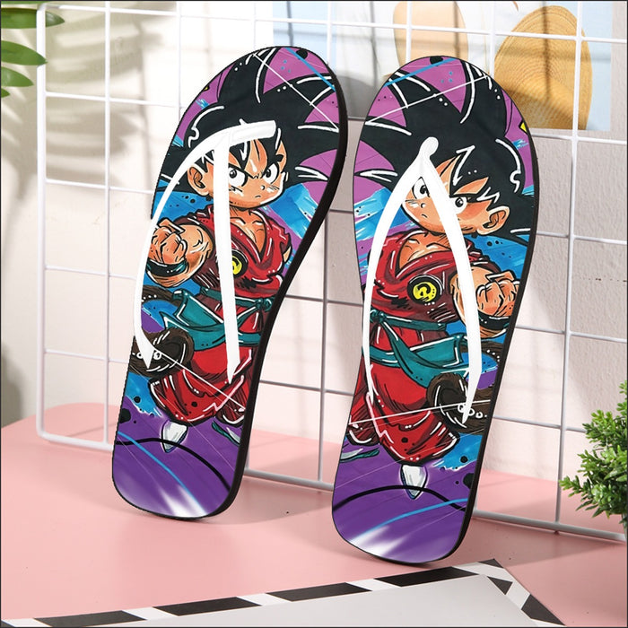 Dragon Ball Z  Kid Goku Graffiti Painting Flip Flops