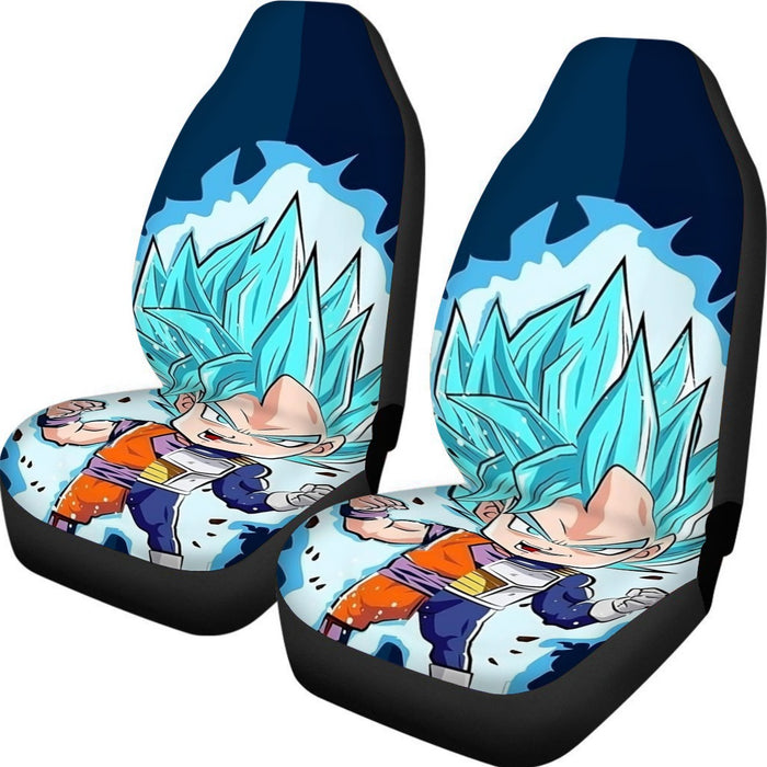 DBZ Goku Vegeta SSGSS God Blue Super Saiyan Chibi Sketch Car Seat Cover