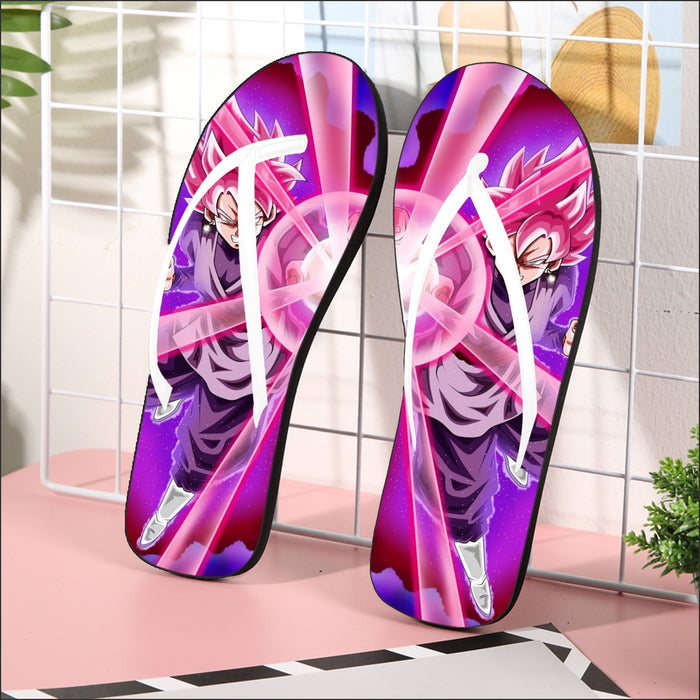 Goku Black Zamasu Super Saiyan Rose Powerful Aura Skills Dope Flip Flops