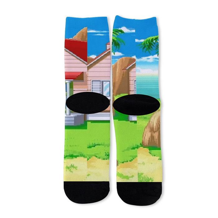 Dragon Ball Master Roshi's Kame House Cartoon Style  Socks