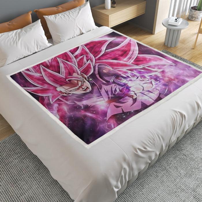Dragon Ball Black Goku Rose 3 Ultra Instinct Epic 3D Household Warm Blanket