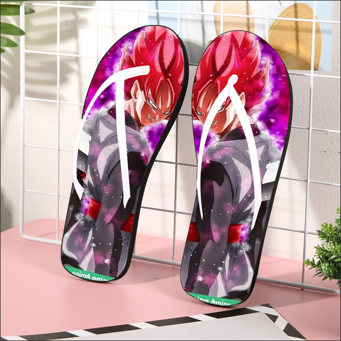 Dragon Ball Super Black Goku Rose Impaled Trunks Sword  Flip Flops