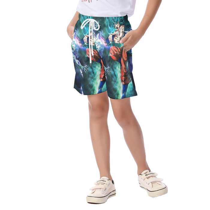 Dragon Ball Fused Zamasu Goku Blue Super Saiyan Epic  Kid's Beach Shorts