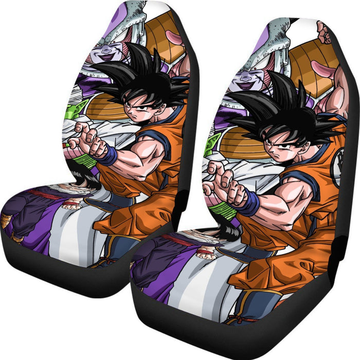 DBZ Goku Fighting Stance Gohan Piccolo Krillin Vegeta Frieza Color Car Seat Cover