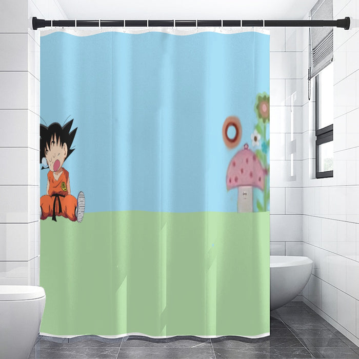 Dragon Ball Goku Kid Cute Day Dreamer Sleeping Anime Design Shower Curtains