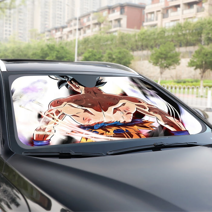 Dragon Ball Goku Damaged Battle Muscular Powerful Aura Windshield Sunshade