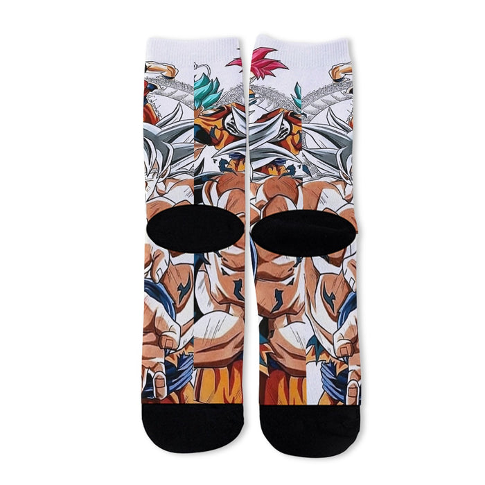 DBS Goku SSJ Transformations White God Blue Red Kaioken Ultra Instinct  Socks