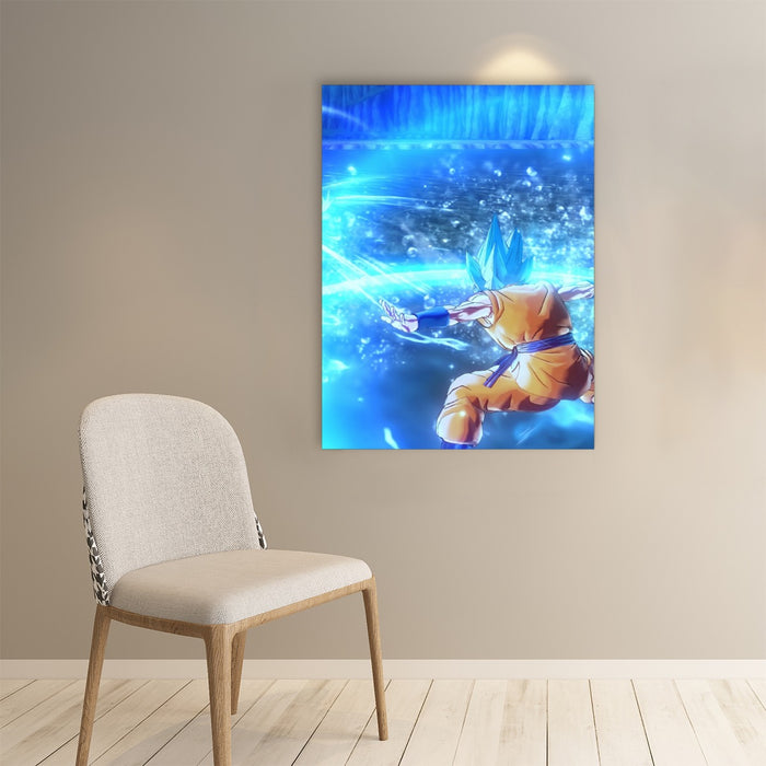 DBZ Goku SSGSS Saiyan God Blue Aura Blasting Streetwear Paper poster