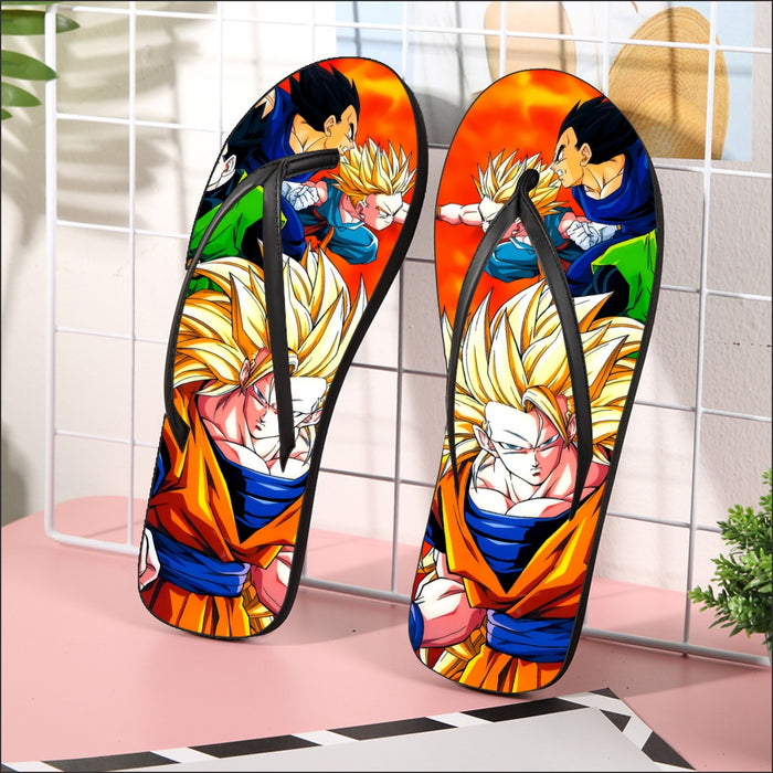 Dragon Ball Goku Super Saiyan 3 Vegeta Gohan Trending Design Flip Flops