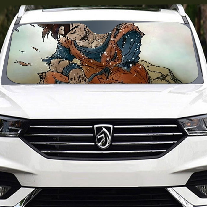 Dragon Ball Gohan Exhausted Sad Simple Design Vintage Streetwear Windshield Sunshade