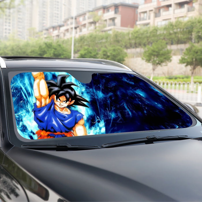 Dragon Ball Z Son Goku Cool Blue Aura Energy Ball Windshield Sunshade