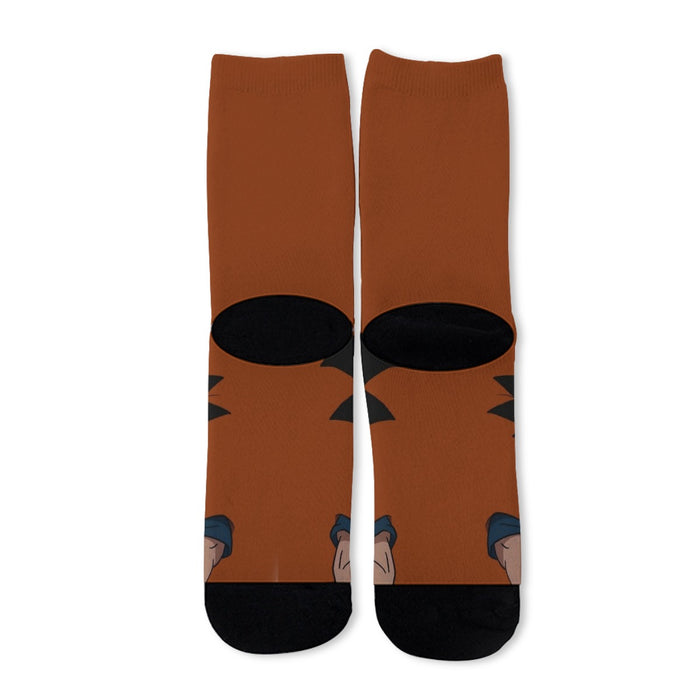 Goku Orange Minimalistic Background Socks