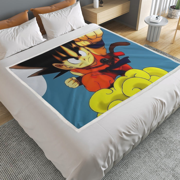 Young Goku Kid Flying Cloud Fight 3D Dragonball Household Warm Blanket