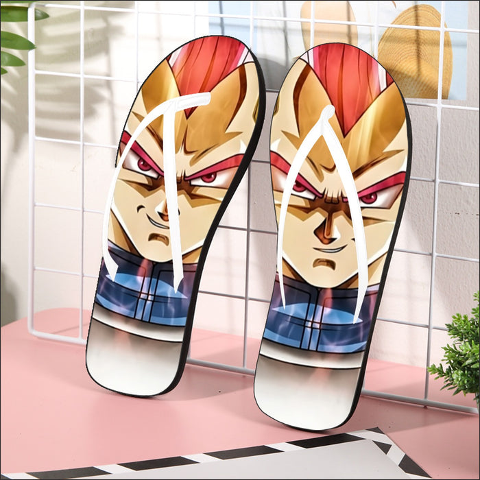 Dragon Ball Super Saiyan God Red Vegeta Cool Casual  Flip Flops