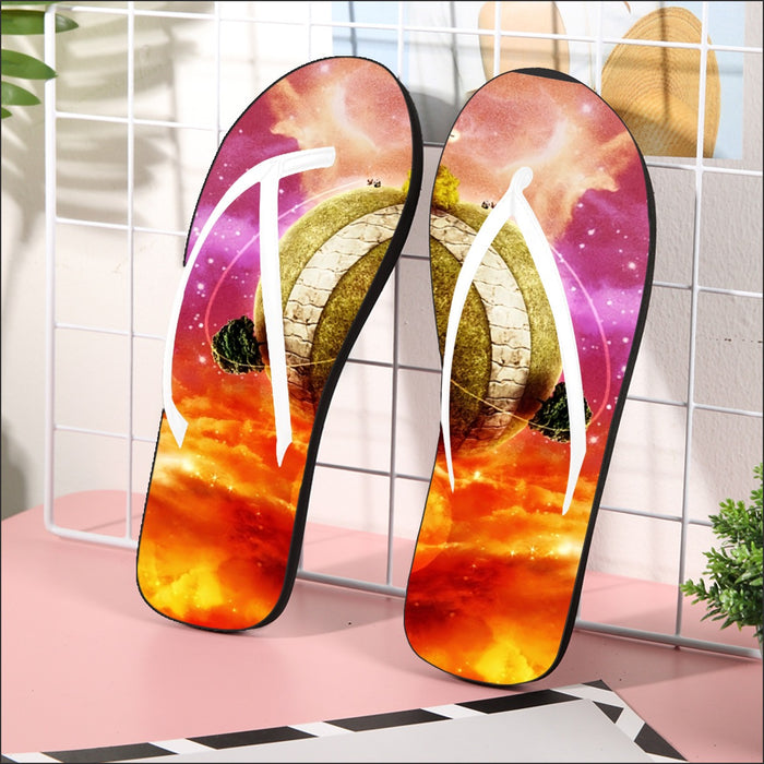 Dragon Ball Z Great King Kai Planet Cool Orange Flip Flops