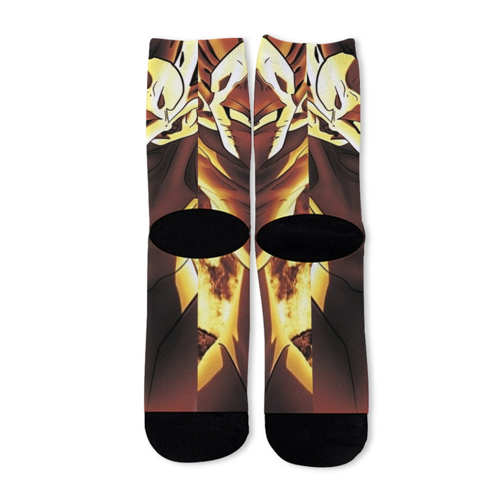 Dragon Ball Z Dope Majin Vegeta Grin Yellow Aura Socks