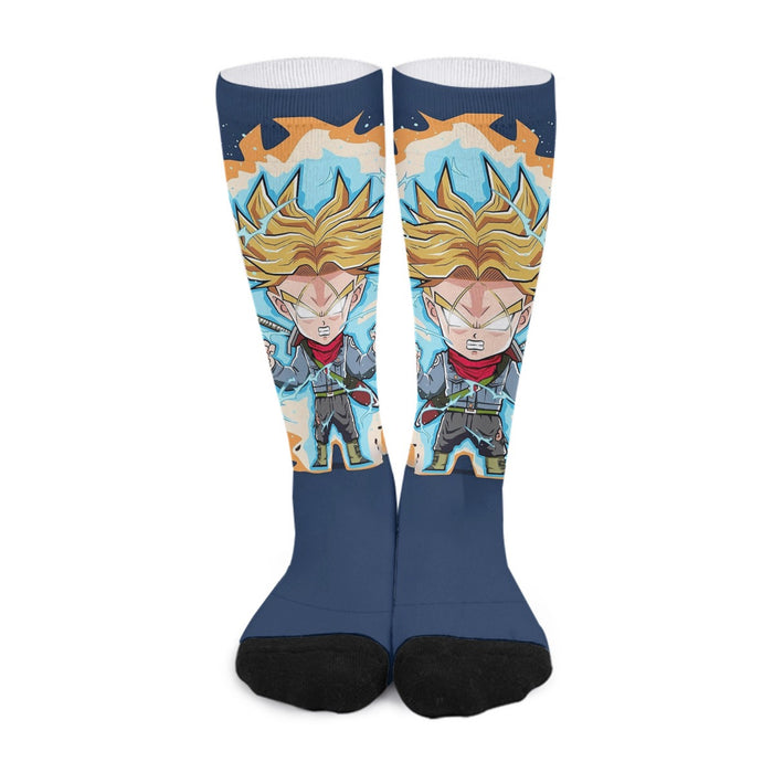 Dragon Ball Future Trunks Saga Super Saiyan Chibi Design Socks