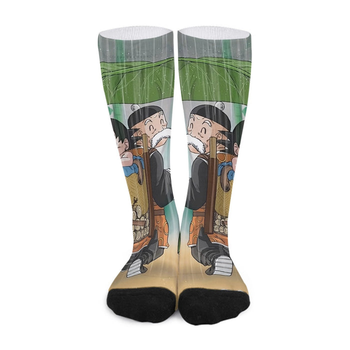 DBZ Kid Goku Super Saiyan Grandpa Gohan Cover Rain Cute Design Socks