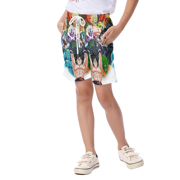 DBZ Goku Spirit Bomb Destroy Villains Cooler Broly Namek Vibrant  Kid's Beach Shorts