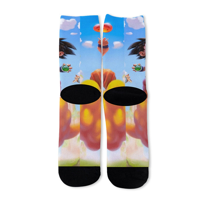 Dragon Ball Goku Kid Ride Flying Nimbus Cute Dope Streetwear Socks