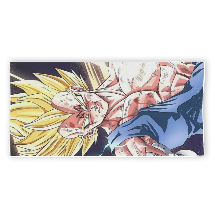 DBZ Majin Vegeta Saiyan Prince Fight Injure Manga Style Trending Beach Towel