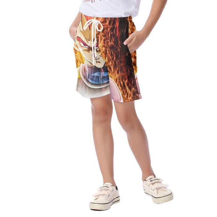 Dragon Ball Super Saiyan God Red Vegeta Cool Casual  Kid's Beach Shorts