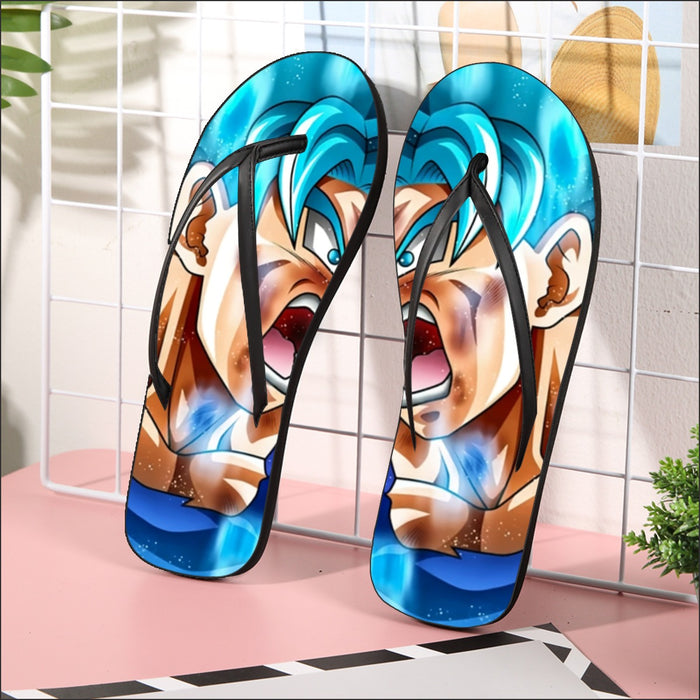 Dragon Ball Goku Blue Kaioken Ultra Instinct Epic 3D Flip Flops