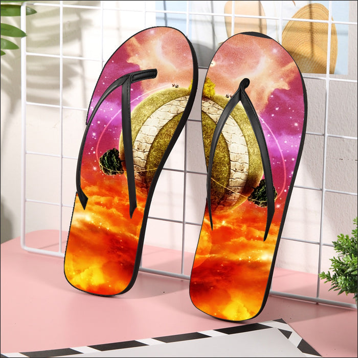 Dragon Ball Z Great King Kai Planet Cool Orange Flip Flops