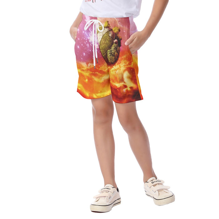 Dragon Ball Z Great King Kai Planet Cool Orange Kid's Beach Shorts