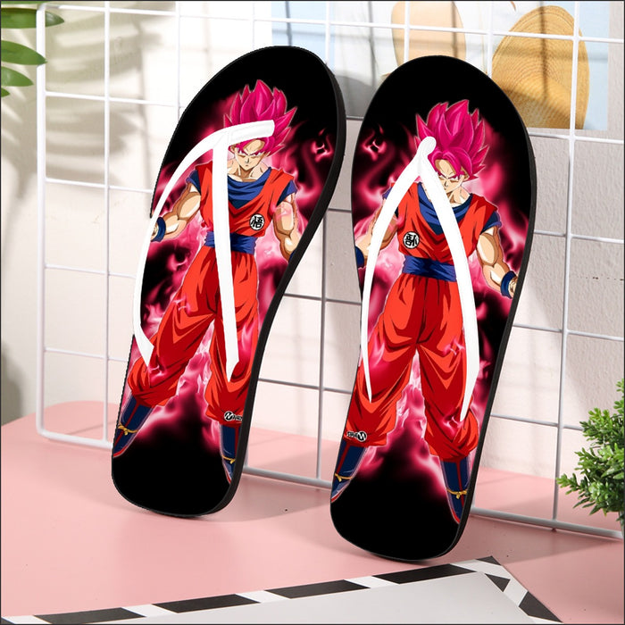 Dragon Ball Super Son Goku Red Kaioken Ultra Instinct Flip Flops