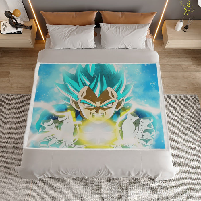 Dragon Ball Blue Vegeta Super Saiyan God Kamehameha Household Warm Blanket
