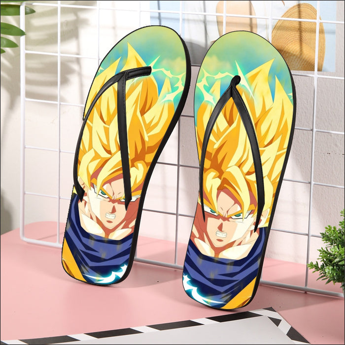 Dragon Ball Goku Super Saiyan Hero Thunder Design Street Style  Flip Flops