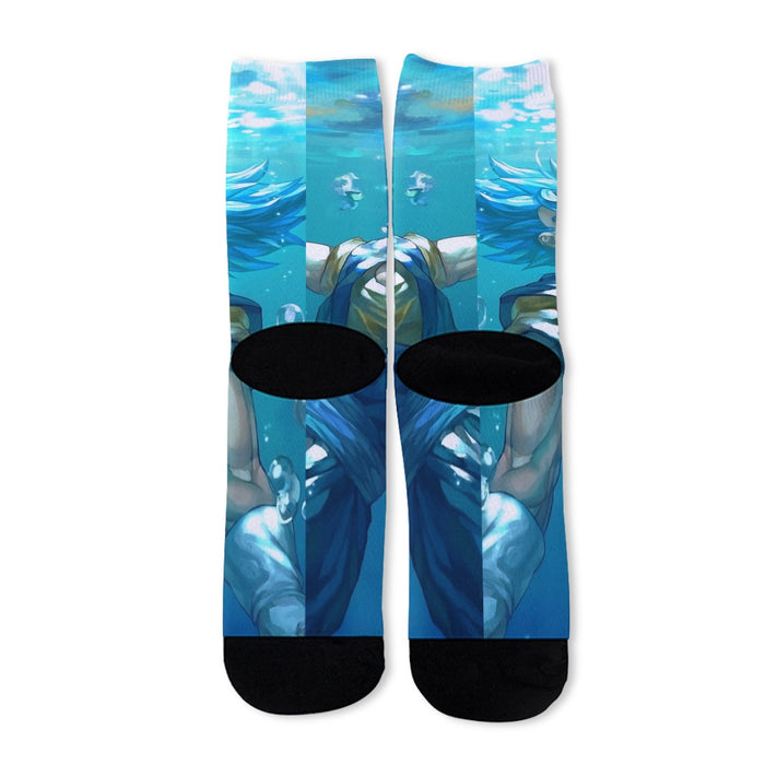 DBZ Relax Gogeta Ocean Blue Saiyan SSGSS Dope Design Socks